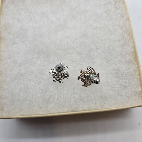 Penguin Faux Pearl Earrings Stud Silver ToneSOLD ON EB - Picture 4 of 6